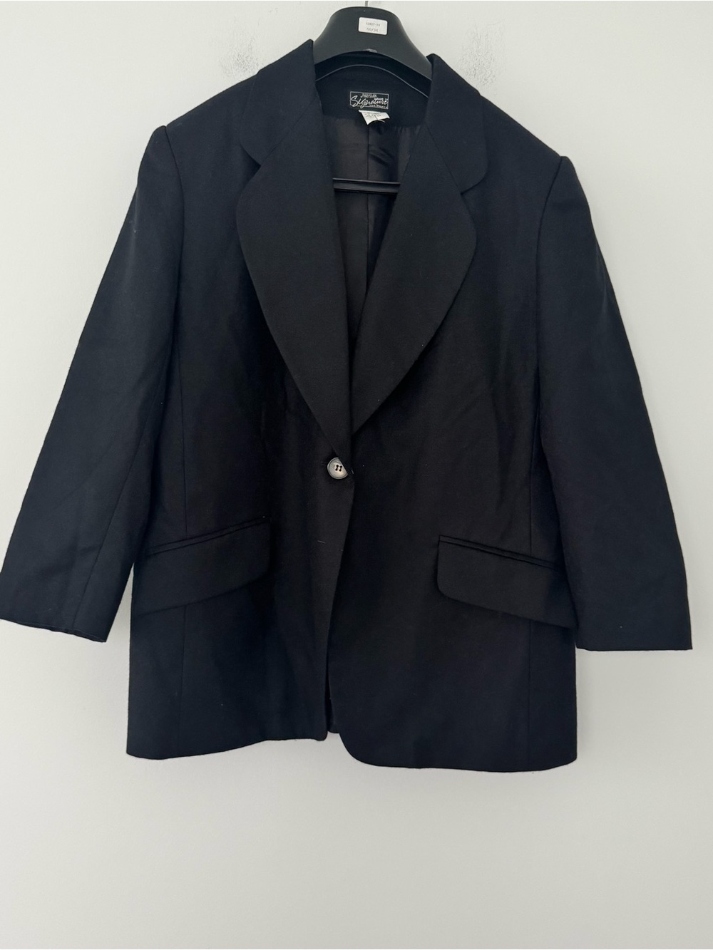 VTG Virgin Wool Black Blazer Academia Office Lagenlook Grunge Parisian Jacket